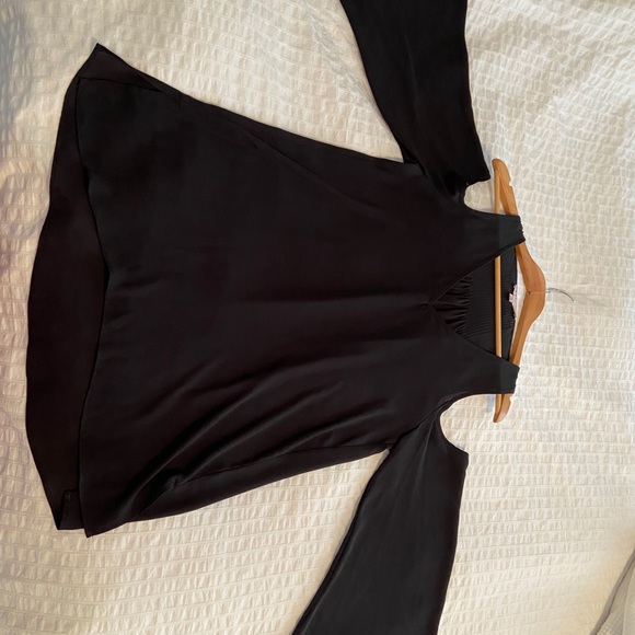 Philosophy, black silk, cut out shoulder blouse - Picture 3 of 3